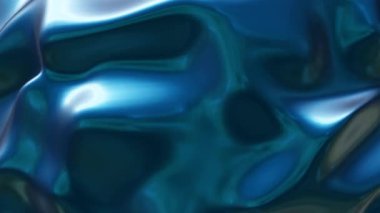 Rastgele psikedelik mavi dalgalar hareket ediyor. Video için soyut ekran koruyucu. Görüntü döngüsü.