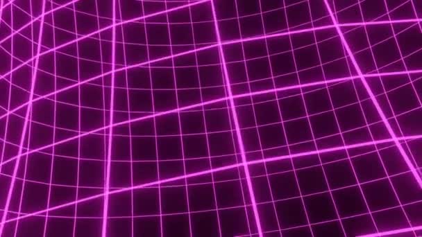 Loopas Animation Abstrakt Färgstark Bakgrund Ljus Neon Violett Färg Geometriska — Stockvideo