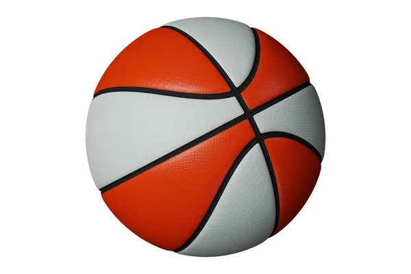 Рендеринг Баскетбольного Мяча Белом Фоне Горизонтальный Выстрел — стоковое фото