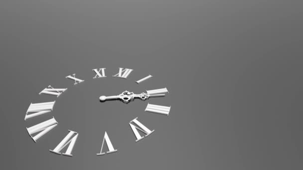 Die Uhr Zählt Stunden Tag Schnelligkeit Uhr Mit Beweglichen Pfeilen — Stockvideo