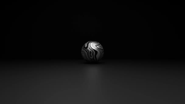 Abstract Ball Black Floor Moving Center Camera View Video — Stockvideo