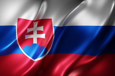 İpek bir Slovakya bayrağının 3D canlandırması