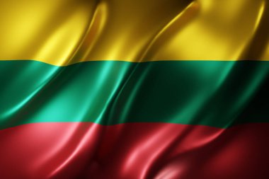 İpek bir Litvanya bayrağının 3D canlandırması