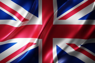 İpek bir Birleşik Krallık bayrağının 3D canlandırması
