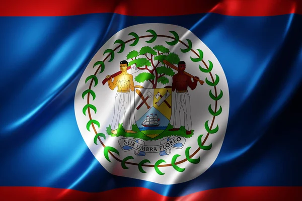 Rendering Una Bandiera Nazionale Del Belize — Foto Stock