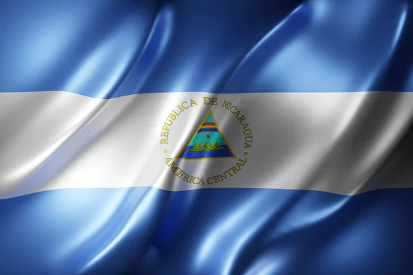 Representación Una Bandera Nacional Nicaragua — Foto de Stock