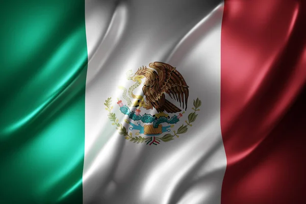 Rendering National Mexico Flag — Stockfoto