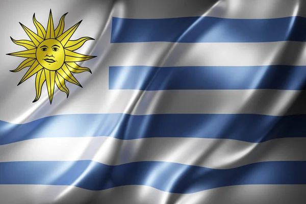 Απόδοση Εθνικής Σημαίας Της Ουρουγουάης — Φωτογραφία Αρχείου