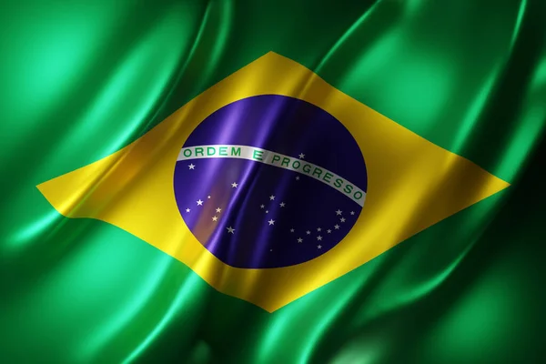 Vykreslování Národní Brazilské Vlajky Stock Snímky