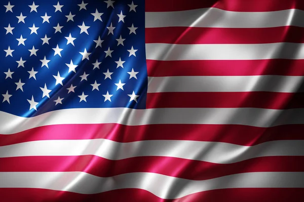 アメリカ国旗の3Dレンダリング — ストック写真