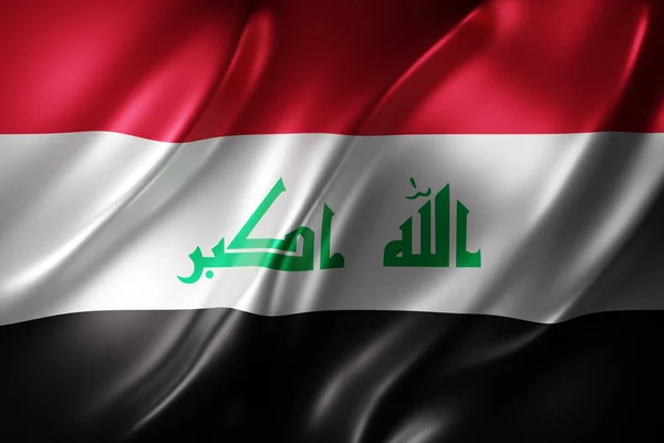 Egy Selymes Iraki Zászló Ábrázolása — Stock Fotó