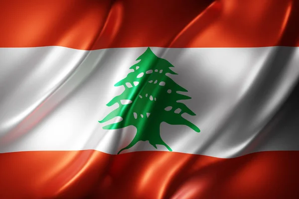 Selymes Libanoni Lobogó Ábrázolása — Stock Fotó