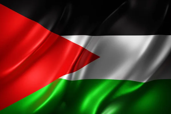 Weergave Van Een Zijden Palestijnse Vlag — Stockfoto