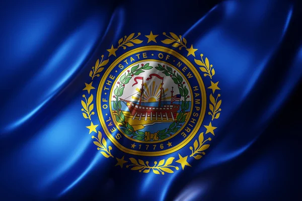 Darstellung Einer Detaillierten Und Texturierten Flagge Des Bundesstaates New Hampshire — Stockfoto