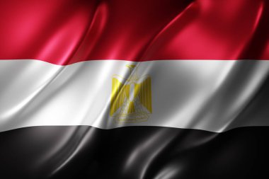 Doksanlı bir Mısır bayrağının 3D canlandırması.