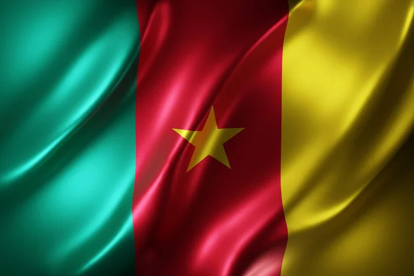 三维展示有纹理的喀麦隆国旗 — 图库照片