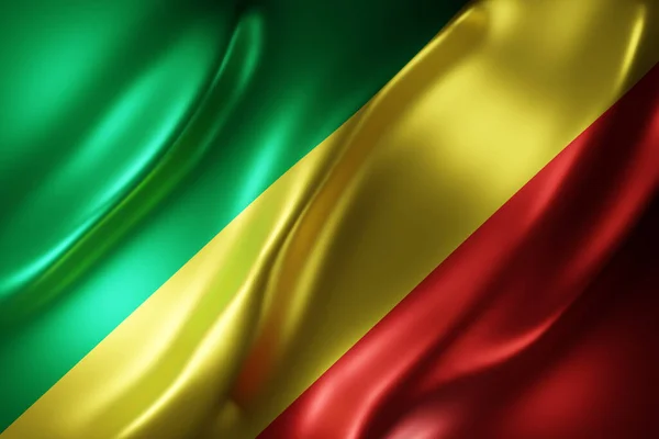 Рендеринг Текстурированного Национального Флага Конго — стоковое фото