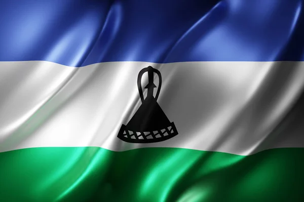 Vykreslování Texturované Národní Lesotho Vlajky — Stock fotografie