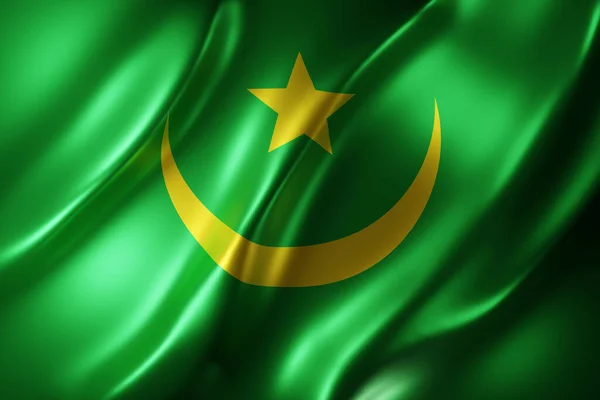 Vykreslování Texturované Národní Mauritánské Vlajky — Stock fotografie