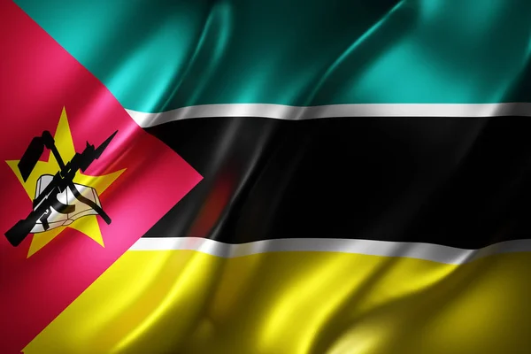 Representación Una Bandera Nacional Mozambique Texturizada — Foto de Stock