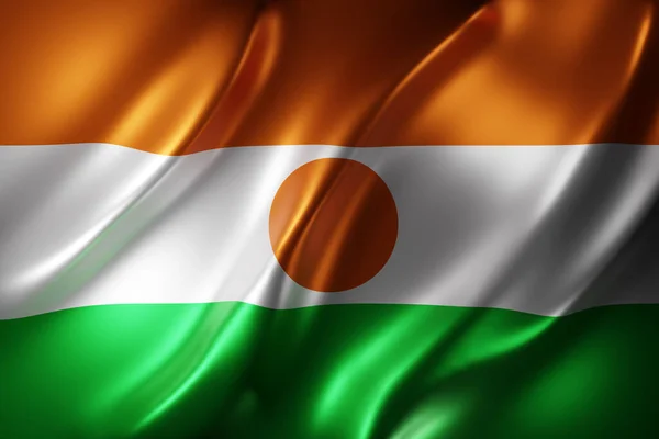 Renderelés Texturált Nemzeti Niger Zászló — Stock Fotó