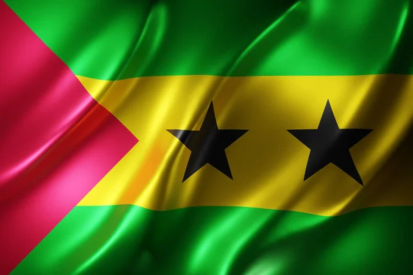 Darstellung Einer Strukturierten Nationalflagge Von Sao Tome Und Principe — Stockfoto