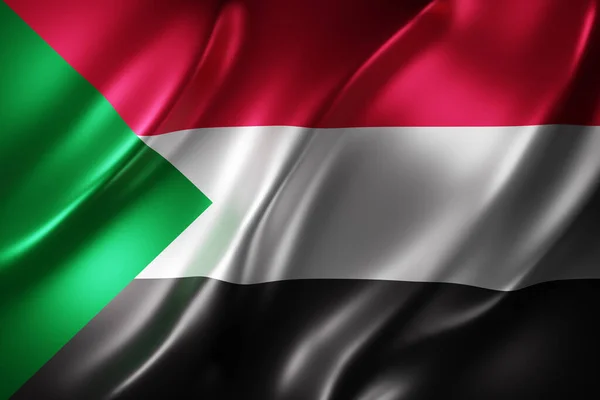 Renderização Uma Bandeira Nacional Texturizada Sudão Norte — Fotografia de Stock