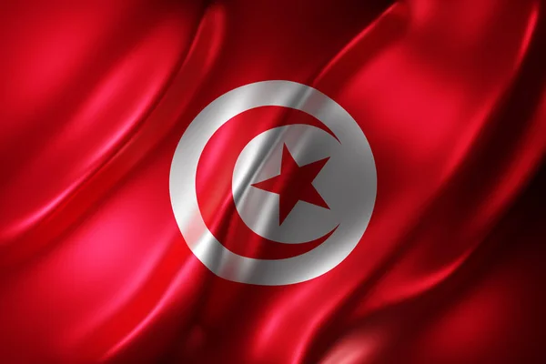 Tolkning Texturerad Nationell Tunisisk Flagga — Stockfoto