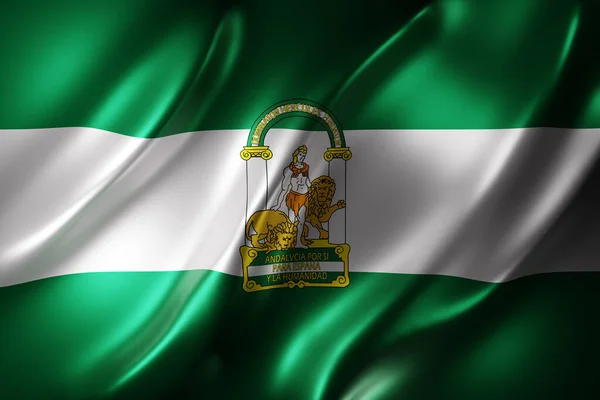 Konvertering Silkeslen Andalusisk Spansk Gemenskapsflagga — Stockfoto