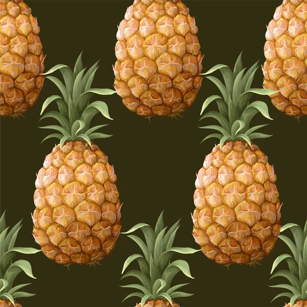 Naadloos patroon met ananas. Vector trendy print. — Stockvector