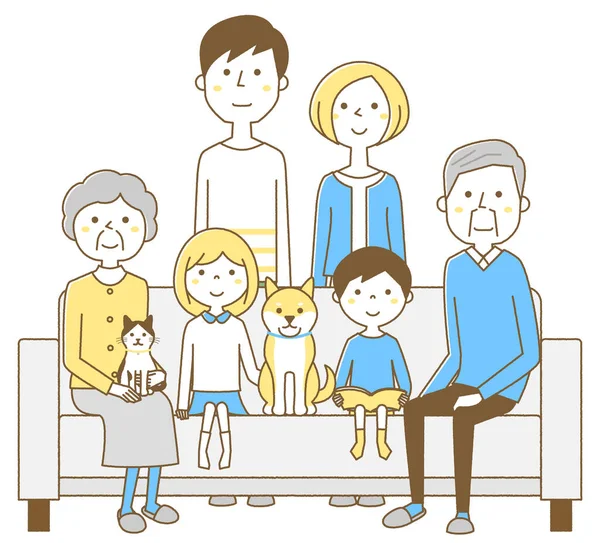 Rodinný Odpočinek Pohovce Ilustrace Rodinného Odpočinku Pohovce — Stockový vektor