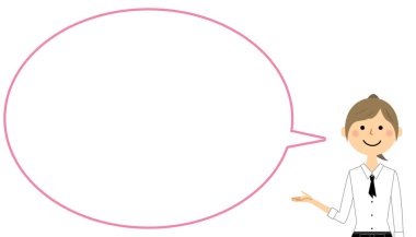 Cafe personeli size rehberlik edecek, Konuşma Balonu / Kafe personelinin size rehberlik ettiği bir balon çizimi.