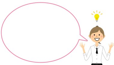 İlham verici kafe personeli, Konuşma Balonu. İlham verici kafe personelinin balon çizimi..