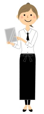 - Tabletli katip. - Tablet tutan bir katip resmi..