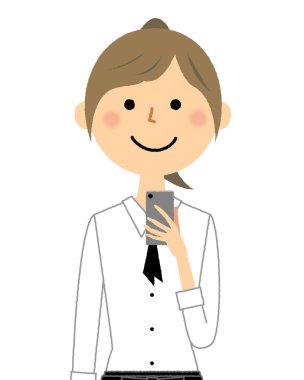 - Kafe katibi akıllı telefon kullanıyor. - Akıllı telefon kullanan bir katip resmedilmiş..