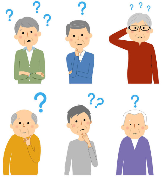 Пожилые мужчины интересуются / Это иллюстрация пожилых мужчин, которые задаются вопросом:.