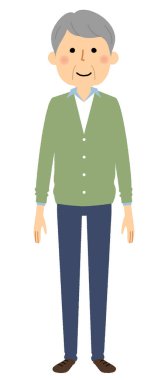 - Yaşlı bir adamın tasviri. - Resimli yaşlı bir adam..