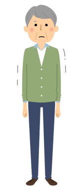 Elderly man, Regrettable/It is an illustration of a elderly man who regrets.