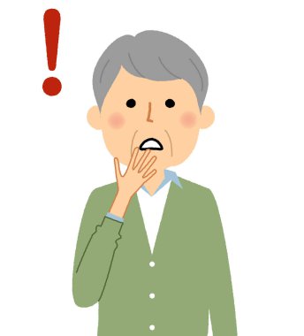 Elderly man, To be surprised/It is an illustration of a elderly man who is surprised.