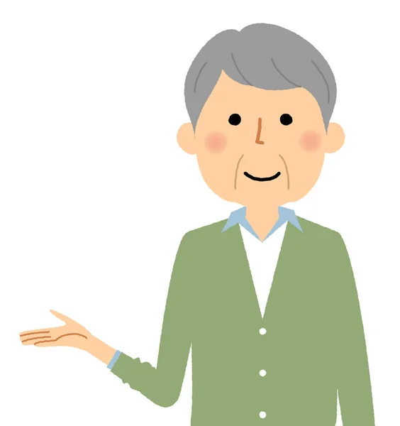 Elderly Man Explanation Illustration Elderly Man Explain — ストックベクタ