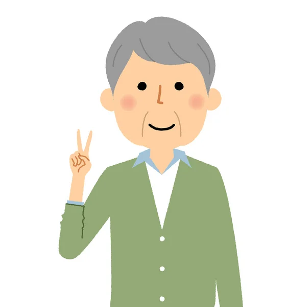 Elderly Man Sign Illustration Elderly Man Who Signs Sign — ストックベクタ