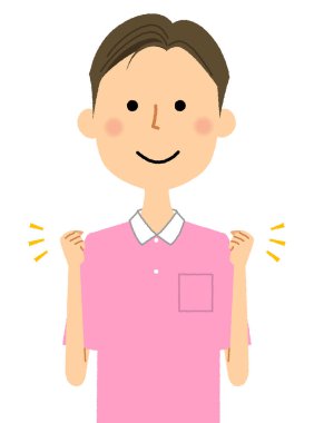 Dövüş pozu veren erkek hemşire kadrosu / Dövüş pozu veren erkek hemşire kadrosunun bir örneği.