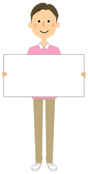 Pflegekraft Mit Whiteboard Ist Eine Illustration Einer Pflegekraft Mit Whiteboard — Stockvektor
