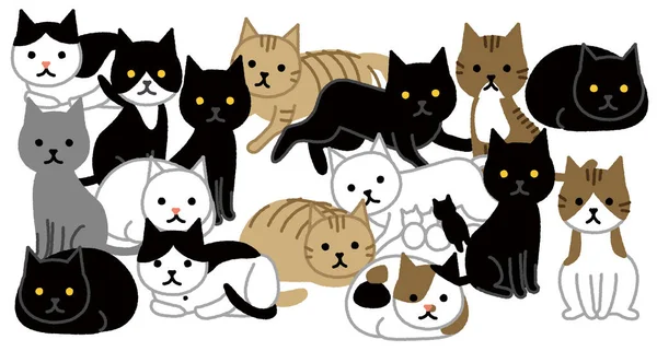Animal Hoarding Collapse Illustration Cat Crowded Due Collapse Multi Headed — Vettoriale Stock