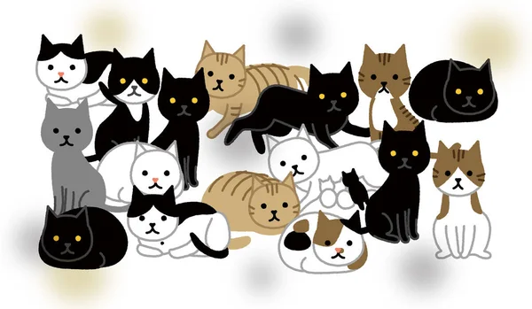 Animal Hoarding Collapse Illustration Cat Crowded Due Collapse Multi Headed — Vetor de Stock