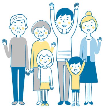 Mutlu bir aile / Mutlu bir ailenin grup çizimi.