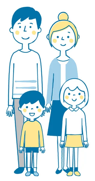 Happy Family Group Illustration Happy Family — стоковый вектор