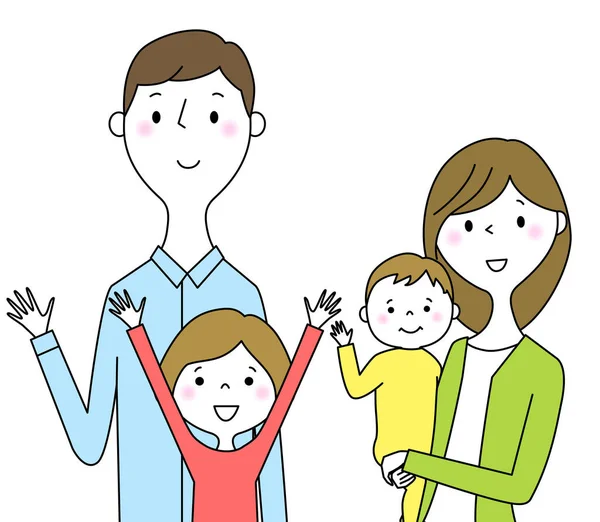 Famille Heureuse Illustration Une Famille Heureuse — Image vectorielle