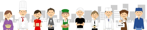 People Working Restaurants Illustration People Working Restaurants —  Vetores de Stock