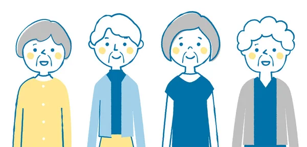 Elderly Women Illustration Elderly Women — Stock vektor